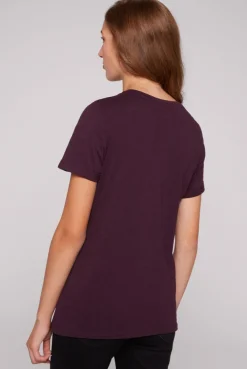 CAMP DAVID & SOCCX T-Shirt Rundhals mit Wording Print deep plum deepplum Outlet