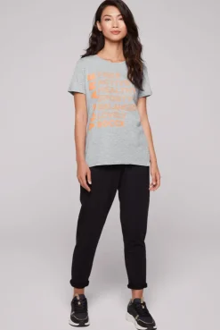 CAMP DAVID & SOCCX T-Shirt Rundhals mit Wording Print grey melange greymelange Flash Sale