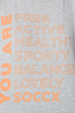 CAMP DAVID & SOCCX T-Shirt Rundhals mit Wording Print grey melange greymelange Flash Sale