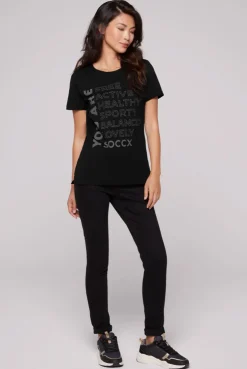 CAMP DAVID & SOCCX T-Shirt Rundhals mit Wording Print black Store