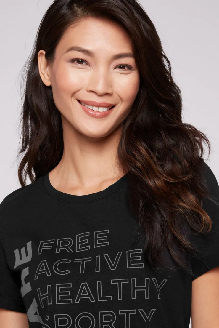 CAMP DAVID & SOCCX T-Shirt Rundhals mit Wording Print black Store