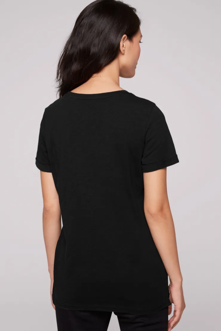 CAMP DAVID & SOCCX T-Shirt Rundhals mit Wording Print black Store