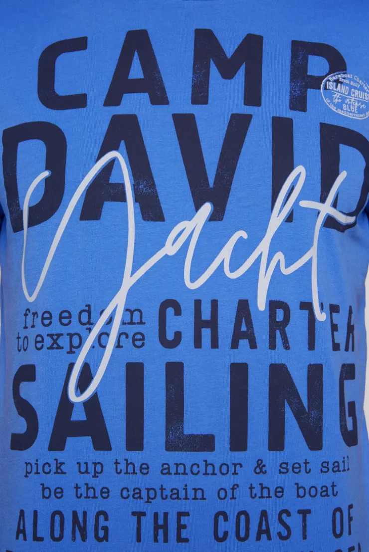 CAMP DAVID & SOCCX T-Shirt Rundhals mit Yacht Print deep sky | S deepsky Sale