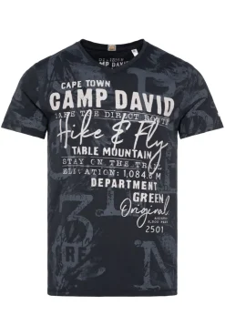 CAMP DAVID & SOCCX T-Shirt V-Neck mit All Over Print blue navy bluenavy Shop