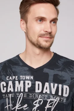 CAMP DAVID & SOCCX T-Shirt V-Neck mit All Over Print blue navy bluenavy Shop