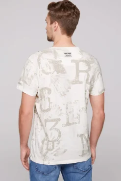 CAMP DAVID & SOCCX T-Shirt V-Neck mit All Over Print ivory Cheap