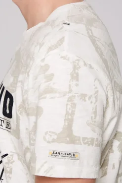 CAMP DAVID & SOCCX T-Shirt V-Neck mit All Over Print ivory Cheap