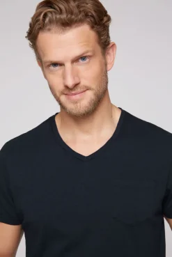 CAMP DAVID & SOCCX T-Shirt V-Neck mit Brusttasche blue navy | S bluenavy Store
