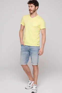 CAMP DAVID & SOCCX T-Shirt V-Neck mit Brusttasche sun Sale