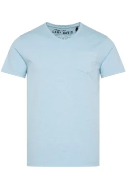 CAMP DAVID & SOCCX T-Shirt V-Neck mit Brusttasche summer blue | S summerblue Store