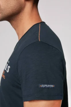CAMP DAVID & SOCCX V-Shirt mit Flockprint blue navy bluenavy Hot