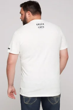 CAMP DAVID & SOCCX V-Shirt mit Flockprint ivory Best