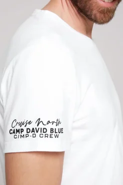 CAMP DAVID & SOCCX V-Shirt mit kleinen Rubber Prints opticwhite Sale