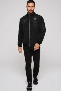 CAMP DAVID & SOCCX Wattierter Fliegerblouson mit Patches black New