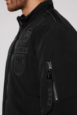 CAMP DAVID & SOCCX Wattierter Fliegerblouson mit Patches black New