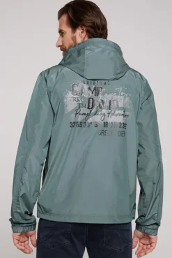 CAMP DAVID & SOCCX Windbreaker-Jacke mit Kapuze und Rückenprint teal Clearance