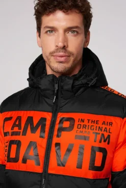 CAMP DAVID & SOCCX Winterjacke mit Colour-Blocking und Logo-Design black Fashion