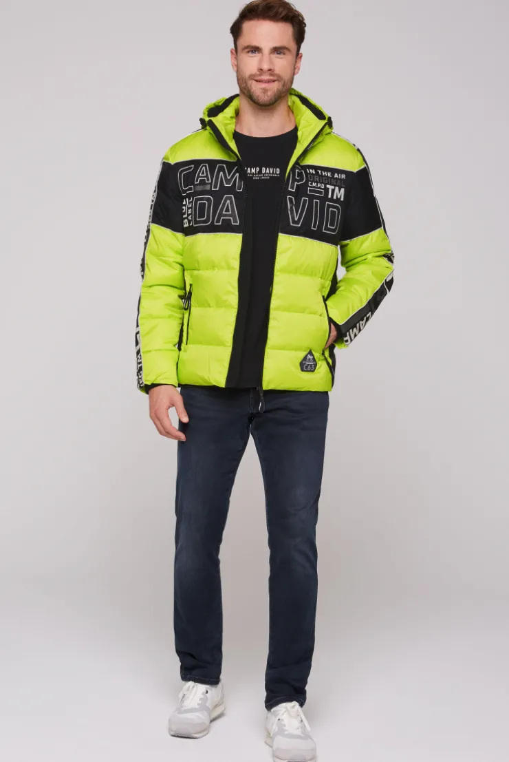 CAMP DAVID & SOCCX Winterjacke mit Colour-Blocking und Logo-Design neon kiwi neonkiwi Cheap