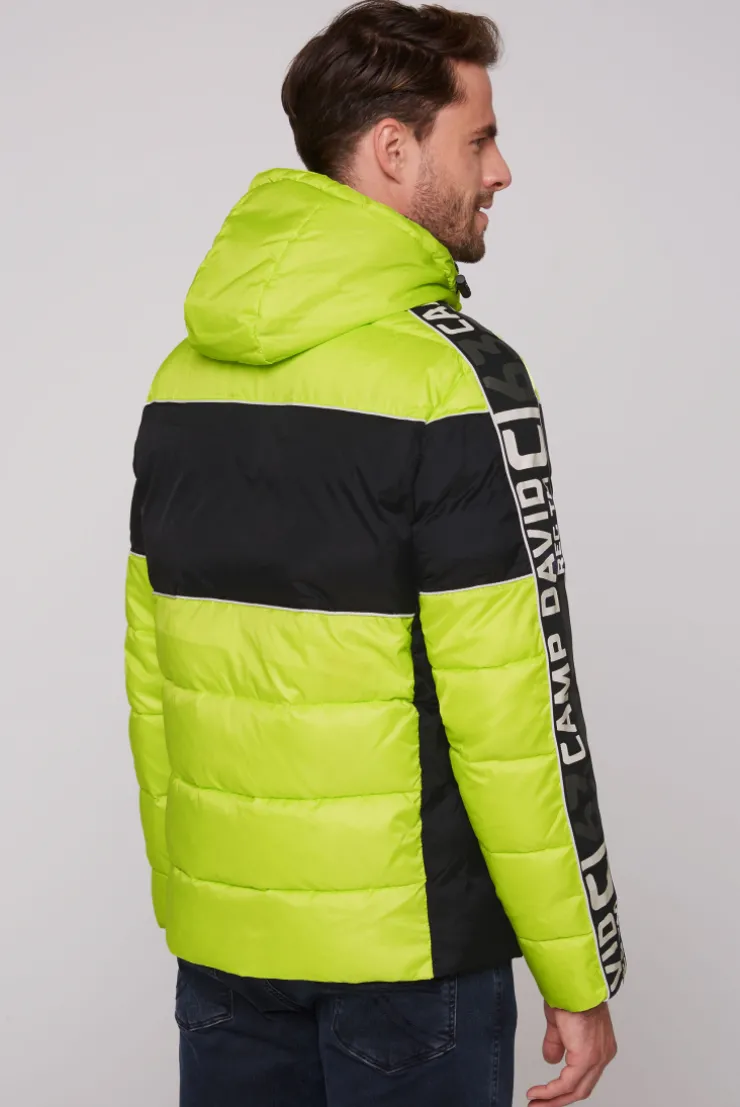 CAMP DAVID & SOCCX Winterjacke mit Colour-Blocking und Logo-Design neon kiwi neonkiwi Cheap